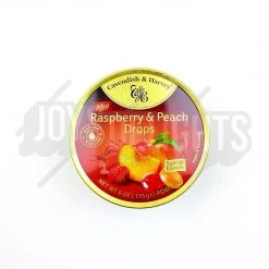 Joy's De'Lights All Candy Cavendish & Harvey Filled Raspberry & Peach Drops Tin Bulk
