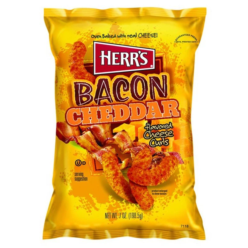 Herrs Herr's Bacon Cheddar Cheese Curls 170g On Sale 2 Herrs Herr's Bacon Cheddar Cheese Curls 170g On Sale